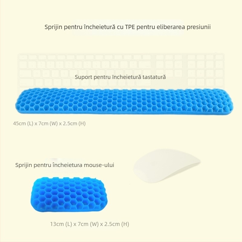Padă de încheietură pentru mouse cu gel TPE, cu două fețe, structură fagur gol, ușor de curățat, 0,2 kg