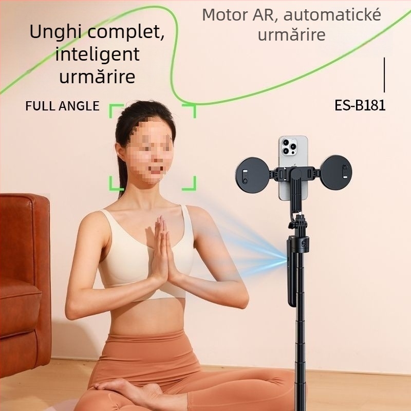 Baston pentru selfie cu urmărire AI, stabilizator 360°, recunoaștere facială AI, difuzare live, corp din aliaj de aluminiu