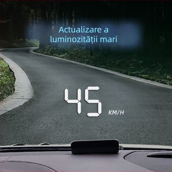 Display HUD pentru mașini cu OBD, imagine holografică 360°, GPS, vitezometru și măsurător multiplu — control manual, alimentare cu baterie