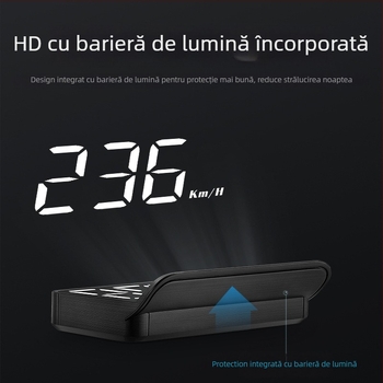 Display HUD pentru mașini cu OBD, imagine holografică 360°, GPS, vitezometru și măsurător multiplu — control manual, alimentare cu baterie