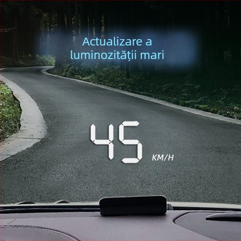 Display HUD pentru mașini cu OBD, imagine holografică 360°, GPS, vitezometru și măsurător multiplu — control manual, alimentare cu baterie