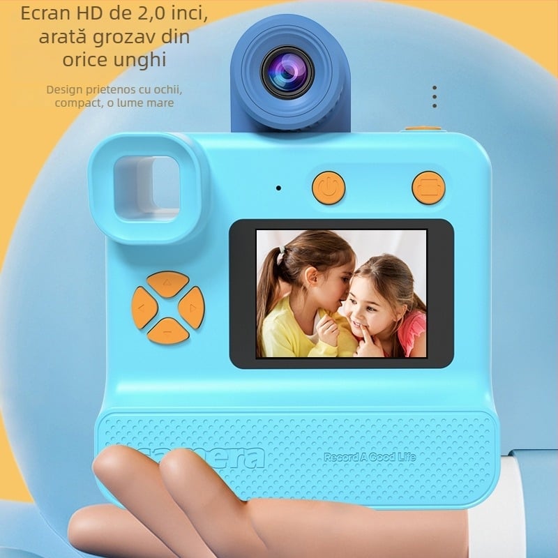 Cameră digitală pentru copii CP09, 12MP, ecran LCD de 2.0 inch, stocare pe card TF, corp ABS, autonomie baterie 6–8 ore