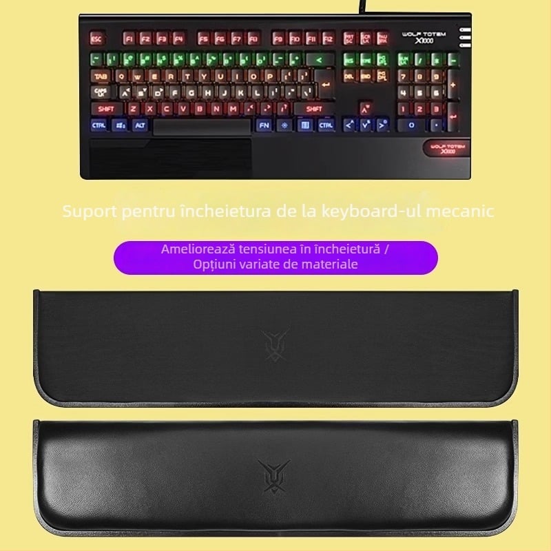 Suport pentru încheietura mâinii pentru tastatură mecanică, suprafață anti alunecare, compatibil cu tastele 87/98/99/104, potrivit pentru gaming și tastare, personalizabil