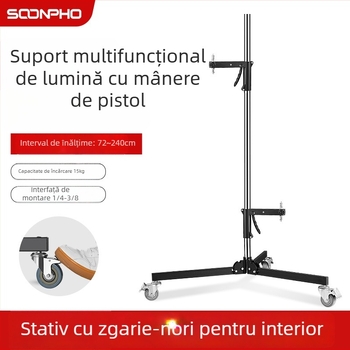 Suport pentru iluminare foto pentru studio și streaming, multifuncțional, aliaj de aluminiu