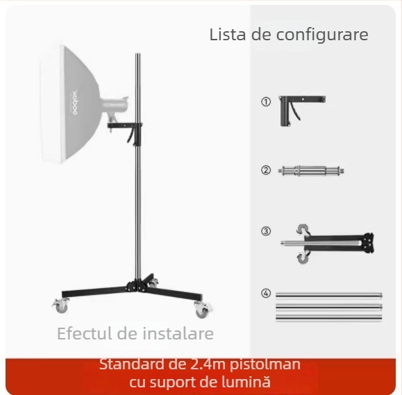 Suport pentru iluminare foto pentru studio și streaming, multifuncțional, aliaj de aluminiu