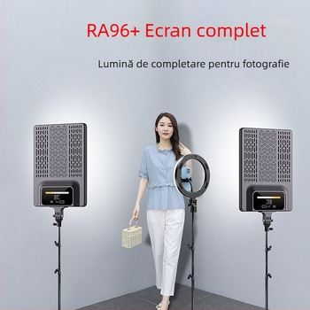 Langqi XLY025 panou LED pentru iluminat de studio, 160W, intensitate reglabilă, rază de 6 m, telecomandă inclusă.