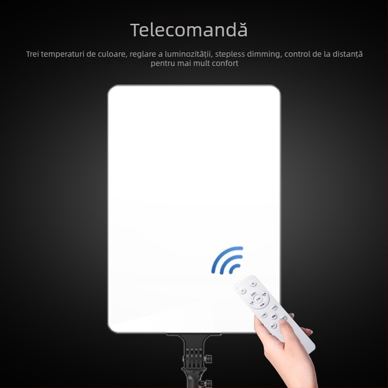 Langqi XLY025 panou LED pentru iluminat de studio, 160W, intensitate reglabilă, rază de 6 m, telecomandă inclusă.