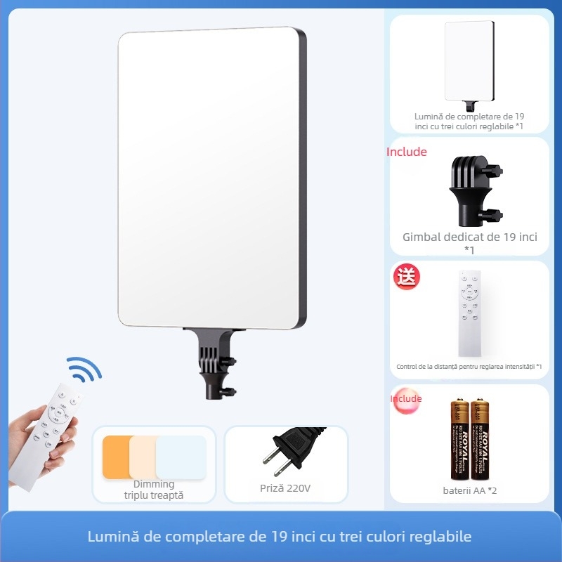 Langqi XLY025 panou LED pentru iluminat de studio, 160W, intensitate reglabilă, rază de 6 m, telecomandă inclusă.