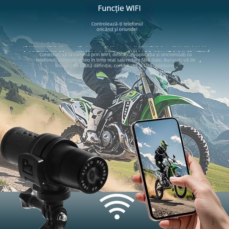 Cameră de acțiune 2K HD pentru motociclete și vehicule electrice — cameră portabilă pentru înregistrări în timpul plimbării