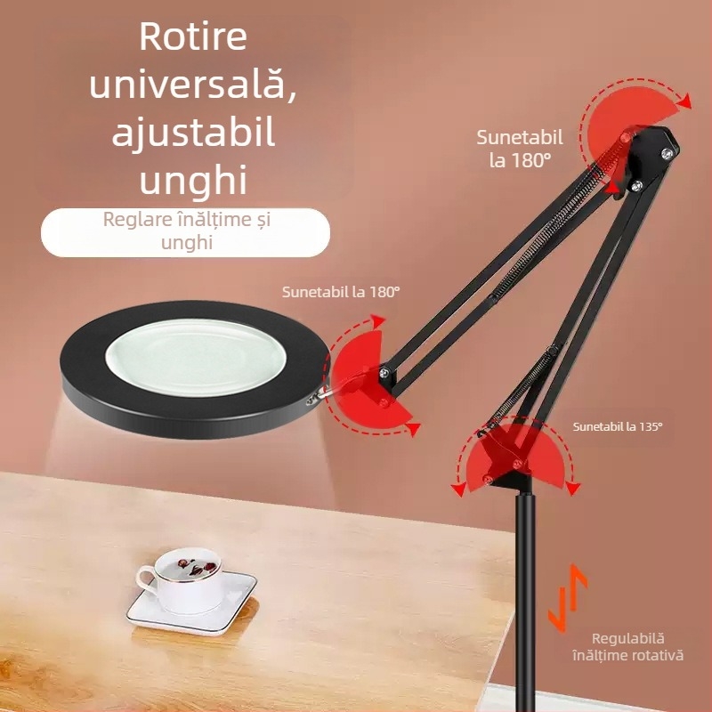 Lupa de birou cu iluminare, 20x, pentru gravură manuală a modelelor și reparații electronice.