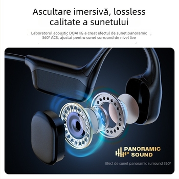 Căști cu conductie osoasă pentru înot, Bluetooth, afișaj digital, 32GB stocare, IPX8 rezistente la apă