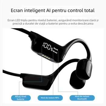 Căști cu conductie osoasă pentru înot, Bluetooth, afișaj digital, 32GB stocare, IPX8 rezistente la apă