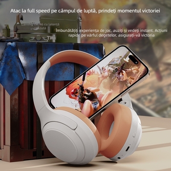 DR83 Căști Bluetooth Gaming – autonomie mare a bateriei (>8 ore), IPX4 rezistent la apă, Bluetooth 5.0, rază de 10 m