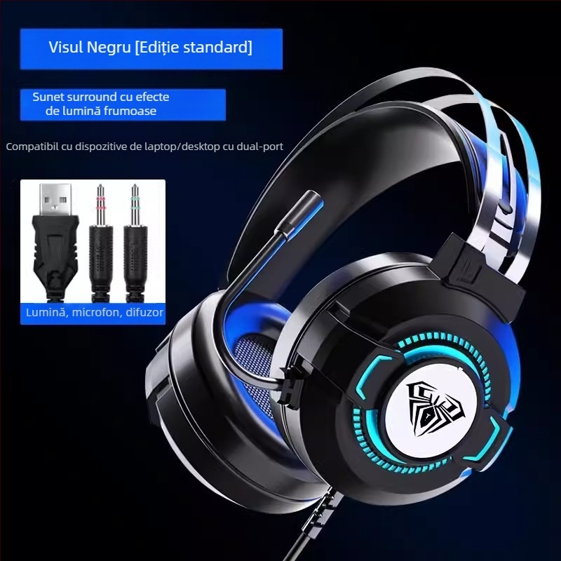 Tarantula S602 căști de gaming cu fir USB 7.1 canale cu microfon pentru PC