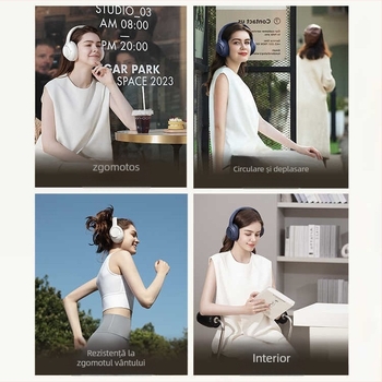 QCY H3 căști Bluetooth montate pe cap cu ANC, adevărate fără fir pentru sport, rază 5 m, Bluetooth 5.0