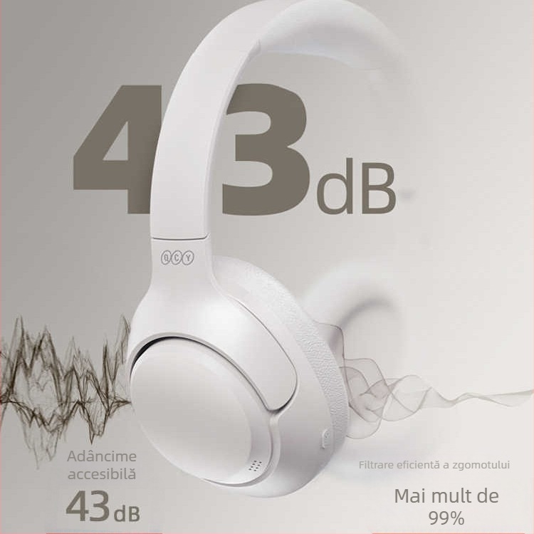 QCY H3 căști Bluetooth montate pe cap cu ANC, adevărate fără fir pentru sport, rază 5 m, Bluetooth 5.0