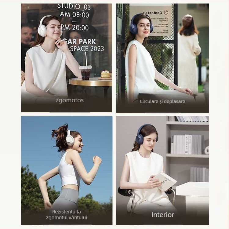 QCY H3 căști Bluetooth montate pe cap cu ANC, adevărate fără fir pentru sport, rază 5 m, Bluetooth 5.0