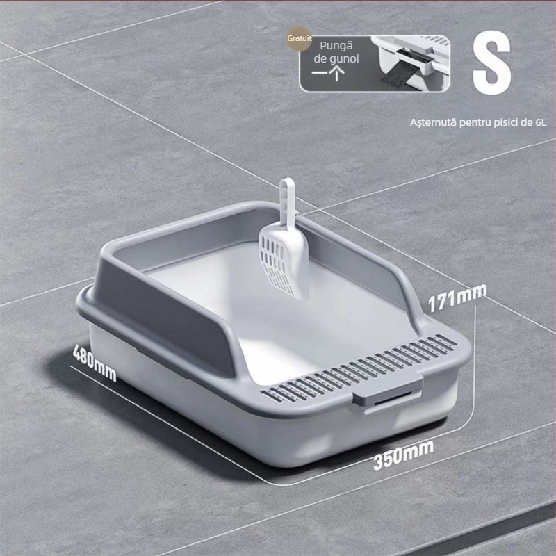 Cutie de nisip pentru pisici, intrare superioară, complet închisă, anti-stropire, control al mirosului, potrivită pentru pisicuțe