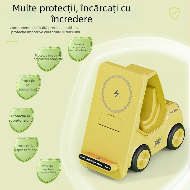 Suport de încărcare wireless pentru telefon, compatibil cu Apple, Huawei, Vivo, Xiaomi, Oppo şi Android, încărcare magnetică rapidă 15W QC3.0, 2A