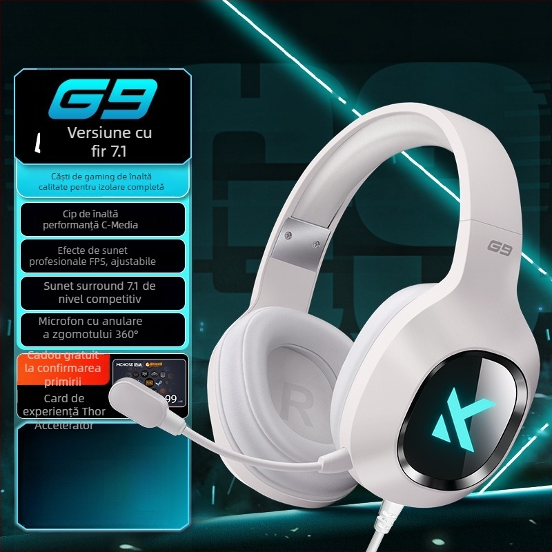 Căști gamer G9 Pro — Bluetooth wireless în trei moduri, cu microfon, pentru PC