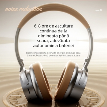 Căști wireless retro cu Bluetooth 5.3, rază de 10 m, sunet stereo, anulare zgomot, autonomie baterie 4–8 ore