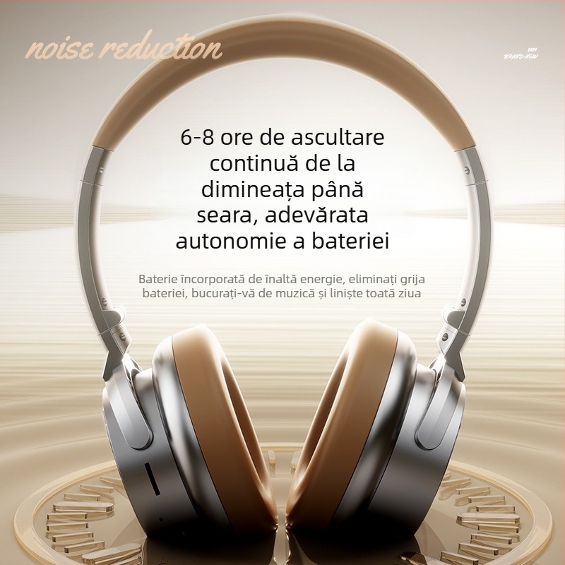 Căști wireless retro cu Bluetooth 5.3, rază de 10 m, sunet stereo, anulare zgomot, autonomie baterie 4–8 ore