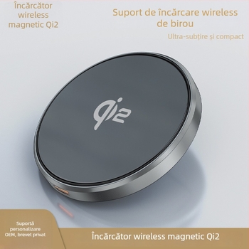 Suport încărcare wireless magnetic – 15W, certificat Qi2MPP, compatibil MagSafe pentru iPhone 13/14/15