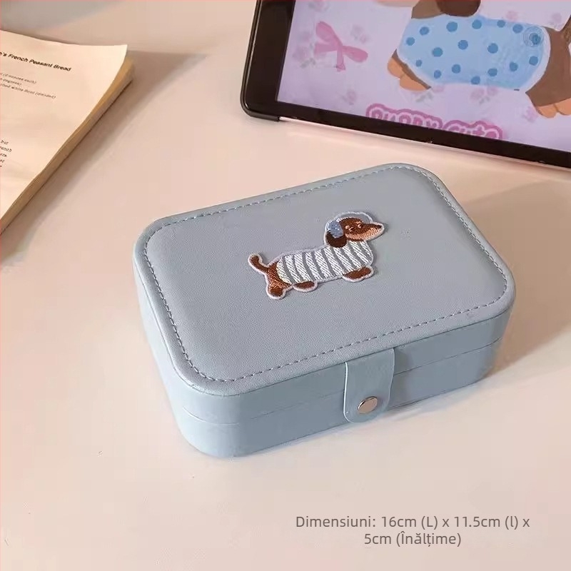 Cutie portabilă de bijuterii din Cortex pentru cercei, inele și coliere — stil de relaxare, construcție dură, configurații variate