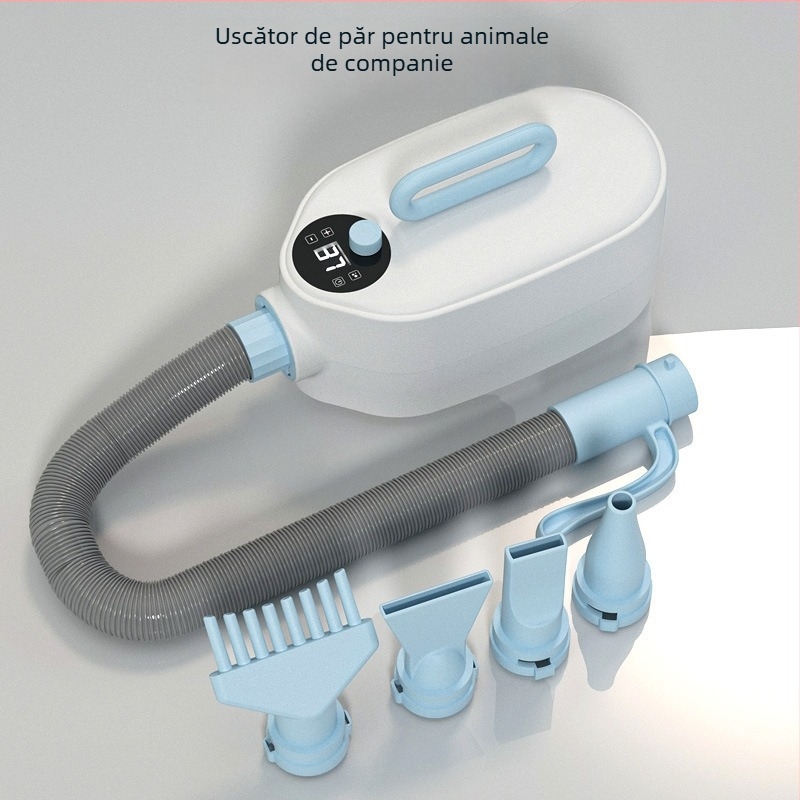 Uscător cu aer cu apă pentru animale de companie, baie pentru pisici și câini, putere mare, funcționare silențioasă, 2000W+, motor DC, fir de încălzire spiral, 220V, model Habasi1, cu patru duze, protecție la supraincălzire