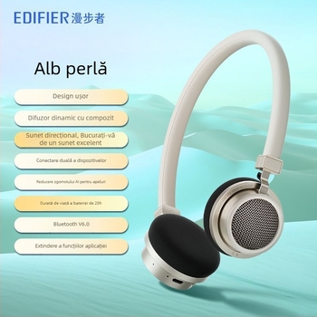 Edifier Doo Ace headset Bluetooth retro, design ușor, mod Lavalier, Bluetooth 6.0, autonomie 4–8 ore, rezistent la apă pentru utilizare zilnică