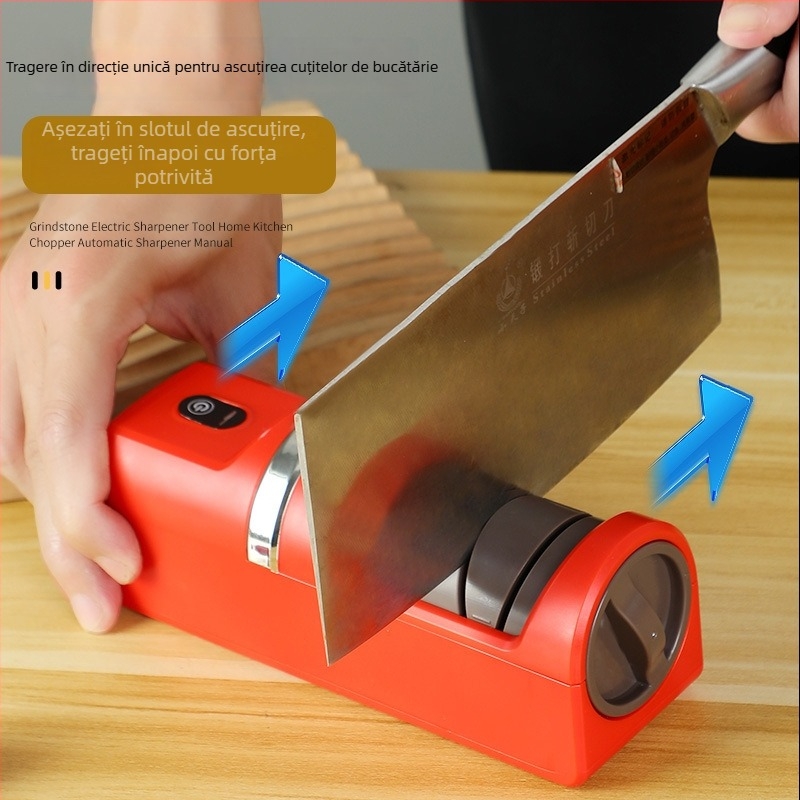 Ascutitor electric pentru cuțite, uz casnic, multifuncțional, compact, cu abraziv diamant, încărcare automată, logo imprimat