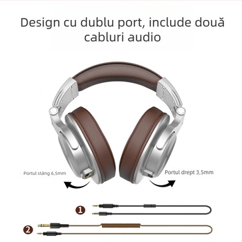 OneOdio căști de monitor DJ cu fir, cu microfon, frecvență 20–20 kHz, impedanță 32 Ω, conector 3,5/6,3 mm, cablu 3 m