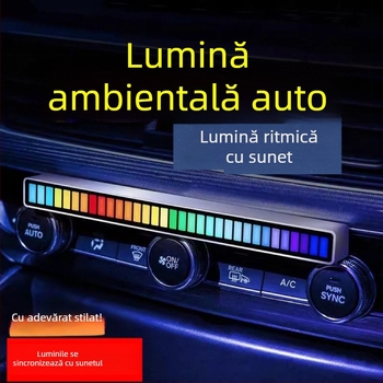 Lumină ambientală LED pentru mașină cu control vocal și ritm muzical — iluminat decorativ interior, corp din PVC, tensiune până la 36V, acoperire 1–3 m², certificare 3C