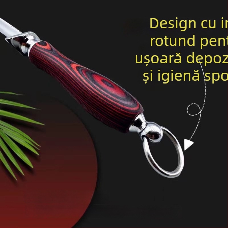 Baston pentru ascuțit cuțite, pentru măcelari — oțelină cu carbon înaltă, textură ultrafină, design modern minimalist