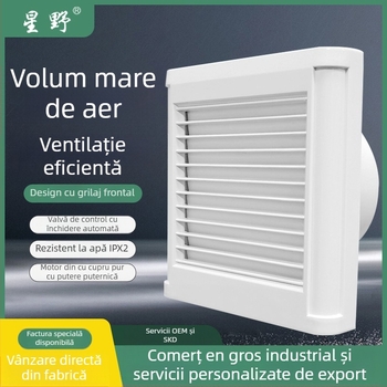 Ventilator de baie cu lame frontale, montaj tip fereastră din sticlă, 220 V, 15/18/25 W, control mecanic