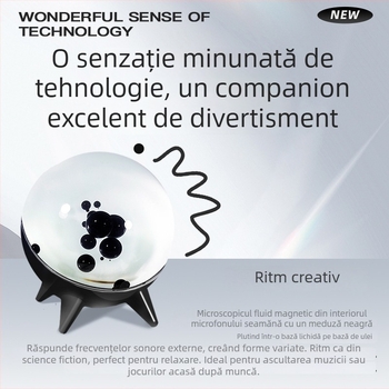 Lampă portabilă cu captare a sunetului, alimentare USB-C, baterie încorporată 2000–4000mAh, 6W, răspuns în frecvență 60Hz-15kHz, iluminare