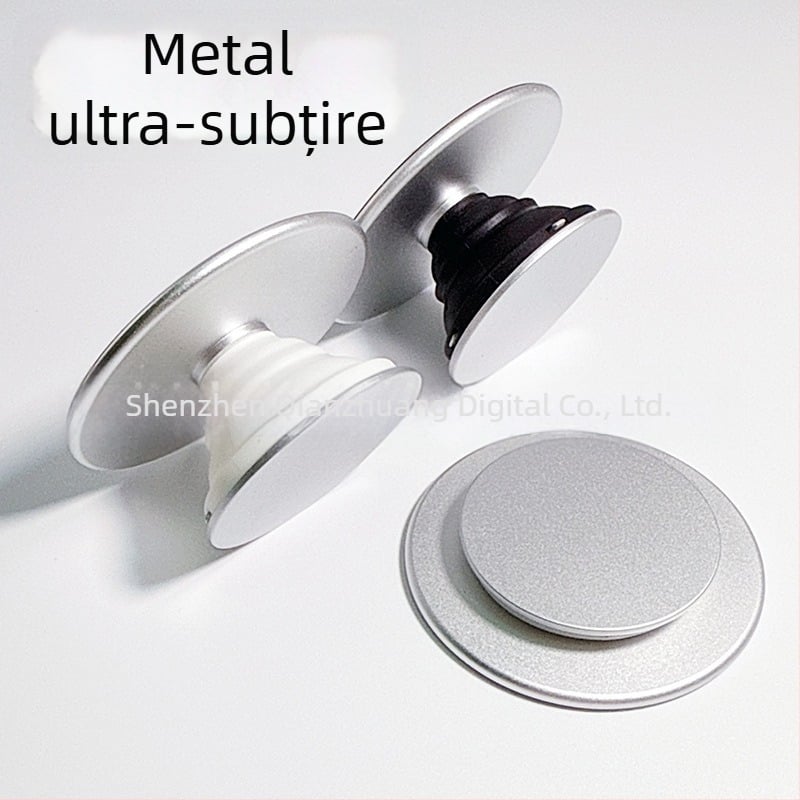 Suport magnetic Snap-On pentru telefon – ultra-subțire, ABS + TPU, magnet puternic, șasiu metalic; pentru utilizare de birou și selfie