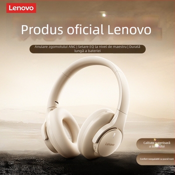 Lenovo headset wireless Bluetooth cu ANC, rază de acțiune 10 m, baterie 8+ ore, purtare pe cap, Bluetooth 5.4, stereo