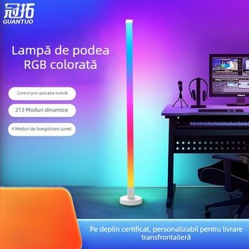 Lampă de podea LED Guantuo cu abajur PC, corp din plastic, stil modern minimalist, tensiune ≤36V
