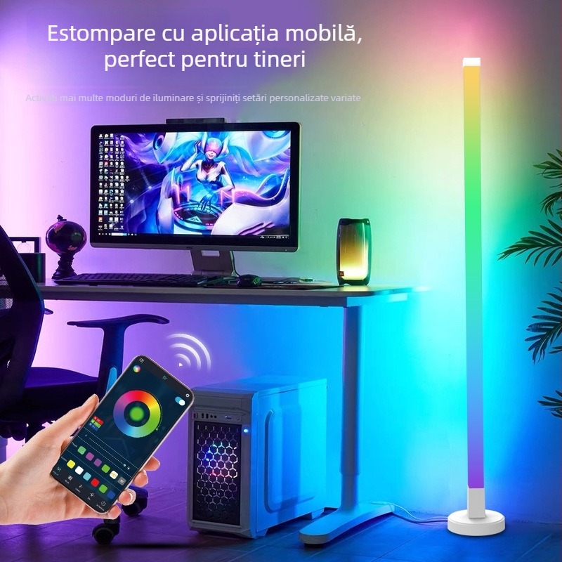 Lampă de podea LED Guantuo cu abajur PC, corp din plastic, stil modern minimalist, tensiune ≤36V