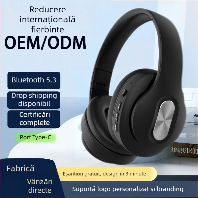 Căști Bluetooth cu ANC, cu bureți din piele proteică, autonomie mare, rază de 15 m