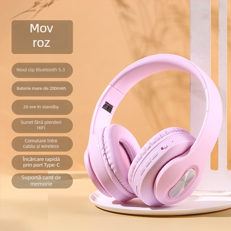 Căști Bluetooth cu ANC, cu bureți din piele proteică, autonomie mare, rază de 15 m