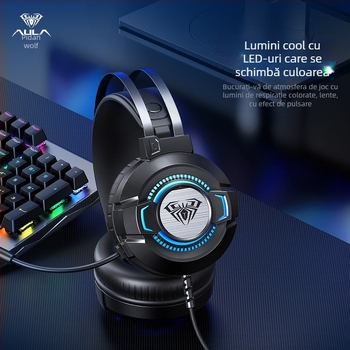 Căști de gaming Tarantula S602 cu fir USB, drive-uri de 50 mm, sunet 7.1 surround, 20–2000 Hz, 40 Ω