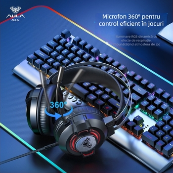 Căști de gaming Tarantula S602 cu fir USB, drive-uri de 50 mm, sunet 7.1 surround, 20–2000 Hz, 40 Ω