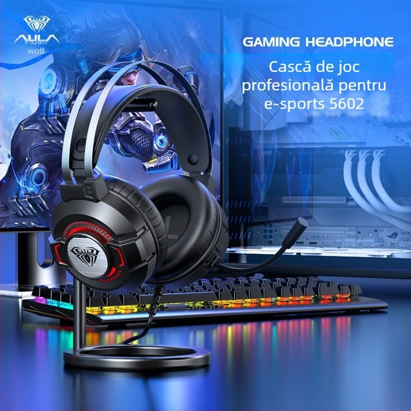 Căști de gaming Tarantula S602 cu fir USB, drive-uri de 50 mm, sunet 7.1 surround, 20–2000 Hz, 40 Ω