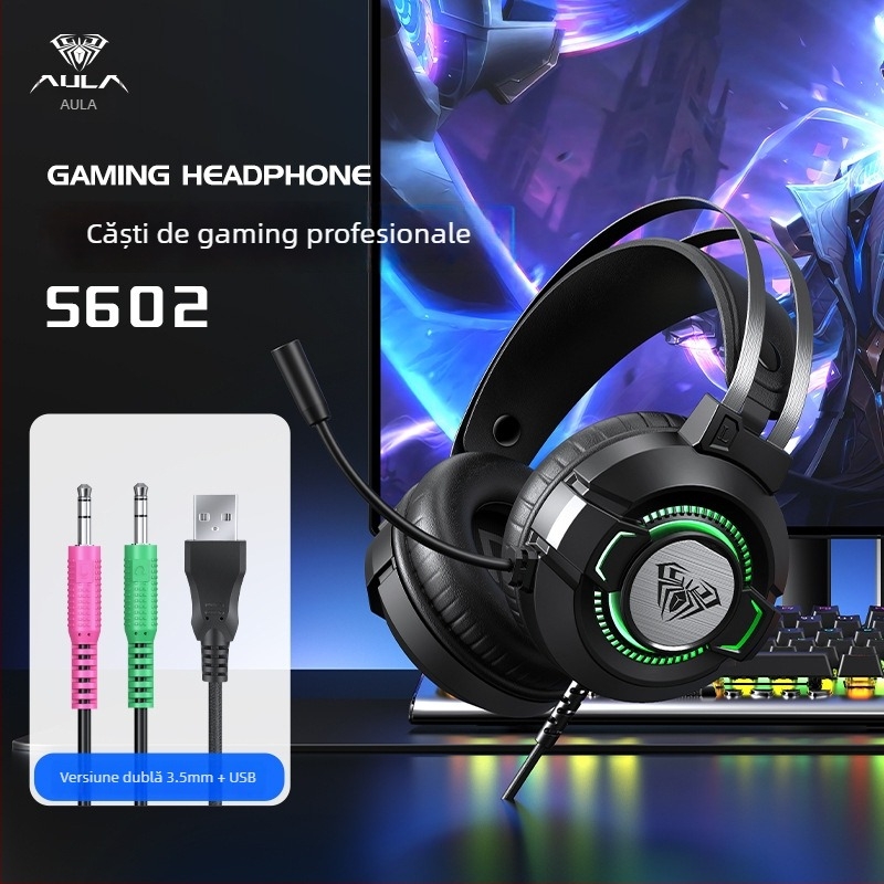 Căști de gaming Tarantula S602 cu fir USB, drive-uri de 50 mm, sunet 7.1 surround, 20–2000 Hz, 40 Ω