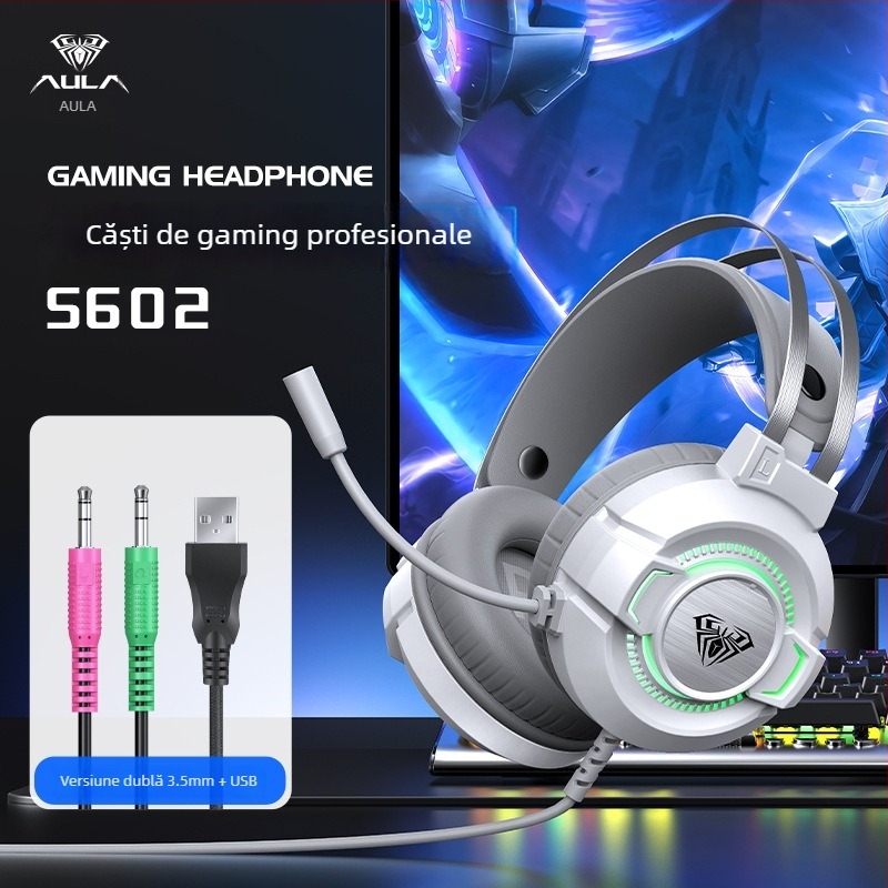 Căști de gaming Tarantula S602 cu fir USB, drive-uri de 50 mm, sunet 7.1 surround, 20–2000 Hz, 40 Ω