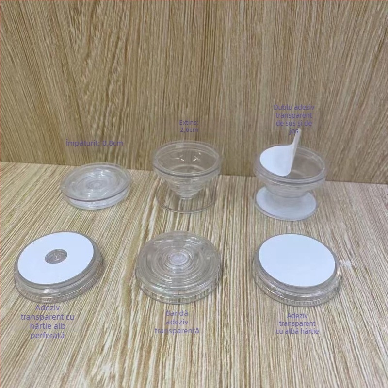 Suport pentru telefon Snap-on cu magnet; materiale ABS + magnet + adeziv transparent; potrivit pentru birou, streaming live și studiu.