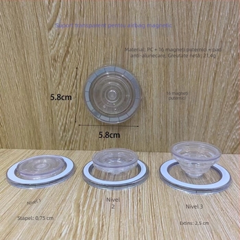 Suport MagSafe pentru telefon cu airbag, demontabil, extensibil, transparent, din PC