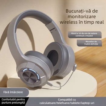 Căști Bluetooth pentru recitare, cu bandă pentru cap, pliabile, rază de 10 m, BT 5.4, baterie >8 h, IPX4, sunet stereo